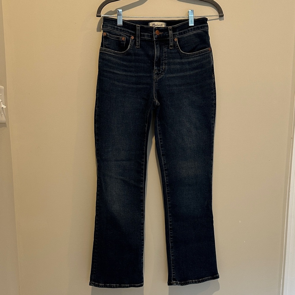Madewell Women's Dark Blue Mid Rise Kick Out Jeans